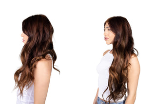 Zoe 22'' 220G Espresso Brown Lace Weft Clip-In Remy Hair Extensions