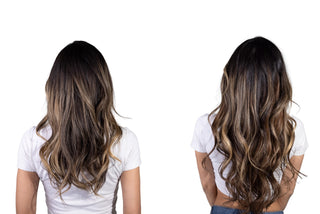 Linda 20'' 160G Cosmo (R1 B/7) Ombre Lace Weft Clip-in 100% Remy Human Hair Extensions