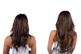 Linda 20'' 160G Off Brown Lace Weft Clip-In Remy Hair Extensions