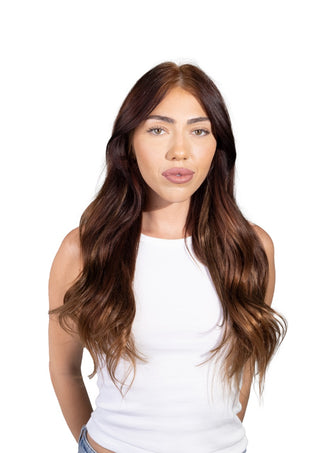 Athena 16" 120G Espresso Brown (#4) Lace Weft Clip-in 100% Remy Human Hair Extensions
