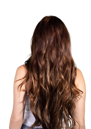 Zoe 22'' 220G Espresso Brown Lace Weft Clip-In Remy Hair Extensions