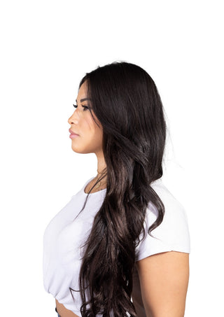 Zoe 22'' 220G Deep Brown Lace Weft Clip-In Remy Hair Extensions