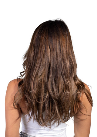 Athena 16'' 120G Off Brown (#7) Lace Weft Clip-in 100% Remy Human Hair Extensions