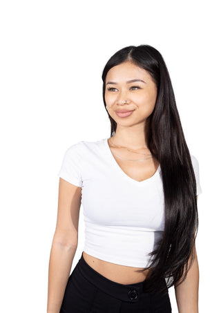 Zoe 22'' 220G Natural Black Lace Weft Clip-In Remy Hair Extensions