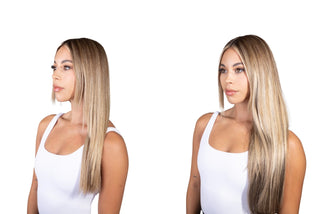 Zoe 22" 220G Martini (B2/18) Balayage Lace Weft Clip-in 100% Remy Human Hair Extensions