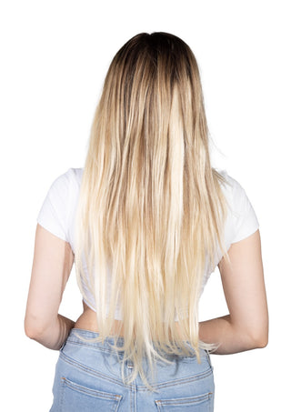 Zoe 22'' 220G Beach Blonde (613) Lace Weft Clip-in 100% Remy Human Hair Extensions