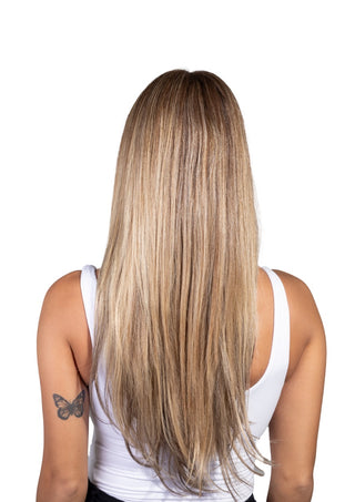 Linda 20" 160G Martini (B2/18) Balayage Lace Weft Clip-in  100% Remy Human Hair Extensions